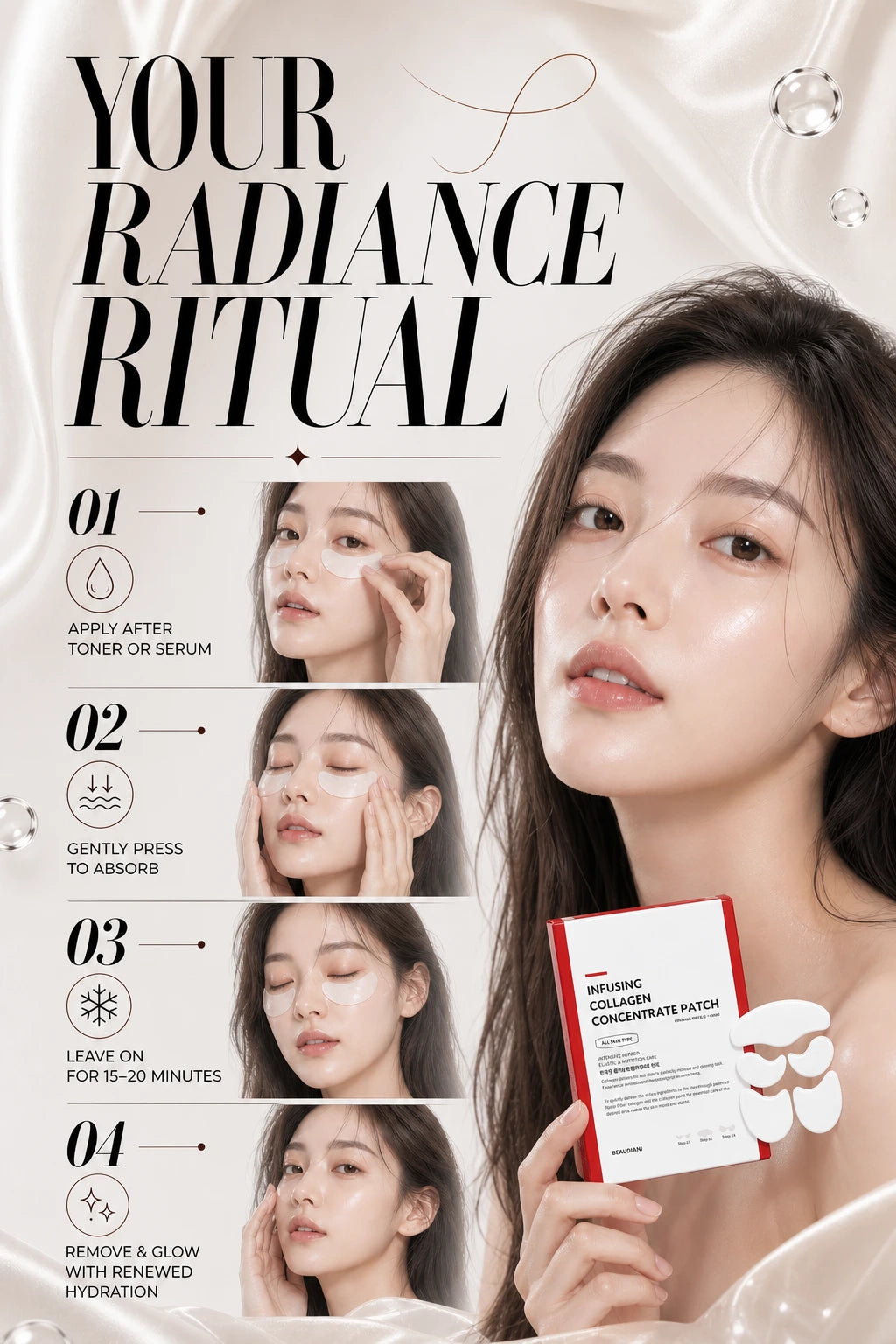 Luminous Collagen Concentrate Patch | BEAUDIANI | BEAUDIANI Luminous Collagen Concentrate Patch - Couture Hydration