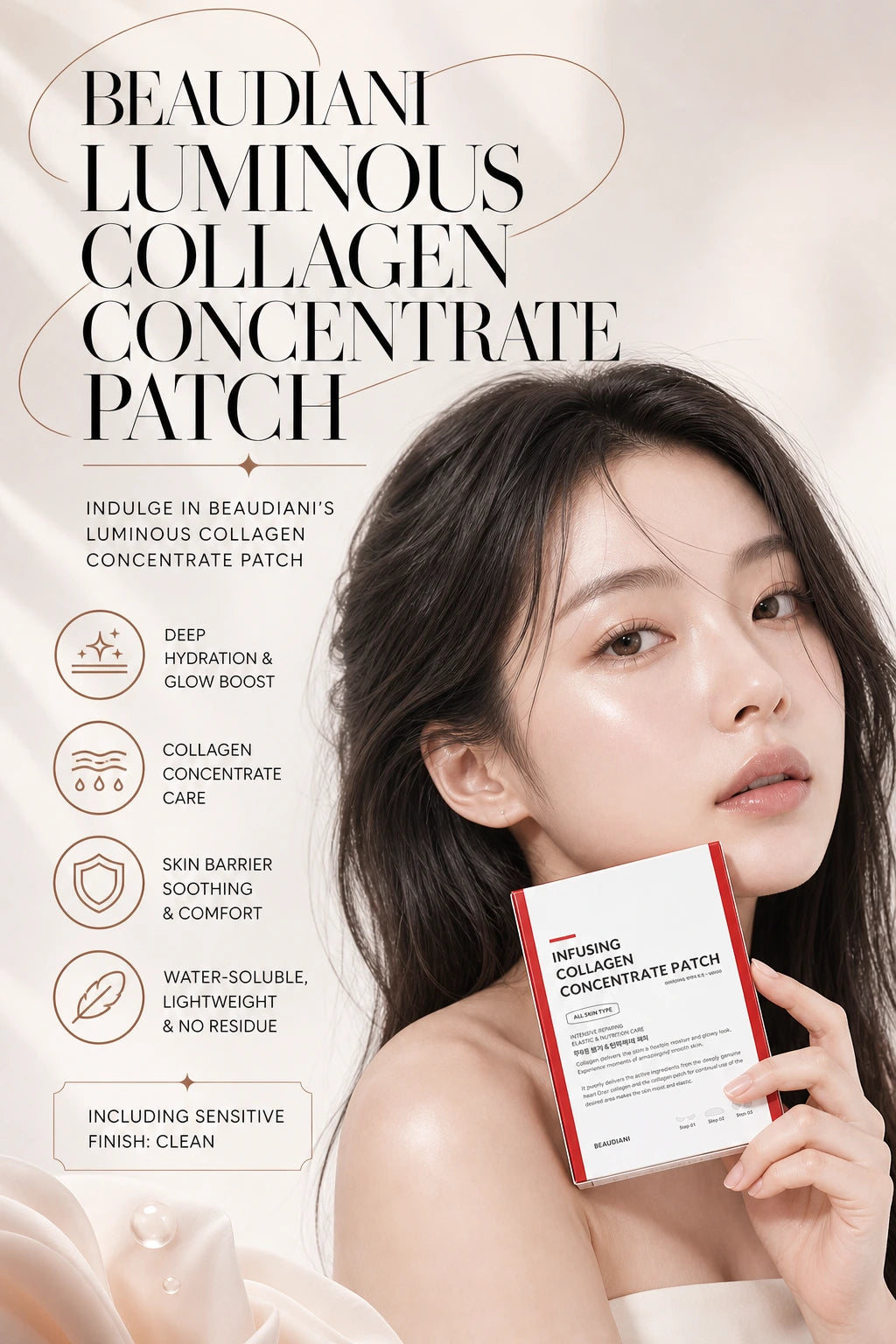 Luminous Collagen Concentrate Patch | BEAUDIANI | BEAUDIANI Luminous Collagen Concentrate Patch - Couture Hydration