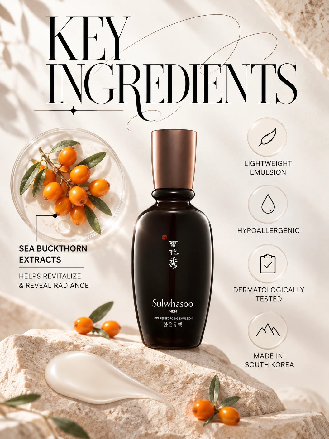Luminous Vitality Emulsion with Sea Buckthorn | Sulwhasoo | Sulwhasoo Luminous Vitality Emulsion - Handcrafted Luxury Serum