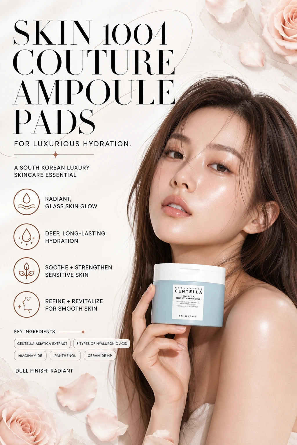 Madagascar Centella Hyalu-Cica Jelly-Fit Ampoule Pad 60pads | SKIN1004 | SKIN1004 Couture Ampoule Pads for Luxurious Hydration