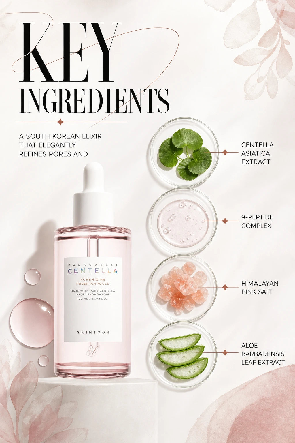 Madagascar Centella Poremizing Fresh Ampoule - 3 Size | SKIN1004 | SKIN1004 Madagascar Centella Ampoule - Handcrafted Luxury Serum