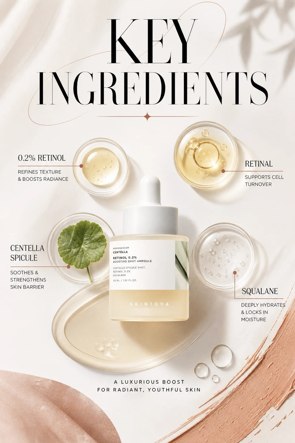 Madagascar Centella Retinol 0.2 Boosting Shot Ampoule 30ml | SKIN1004 | SKIN1004 Madagascar Retinol Serum - Couture Luxury Amplifier