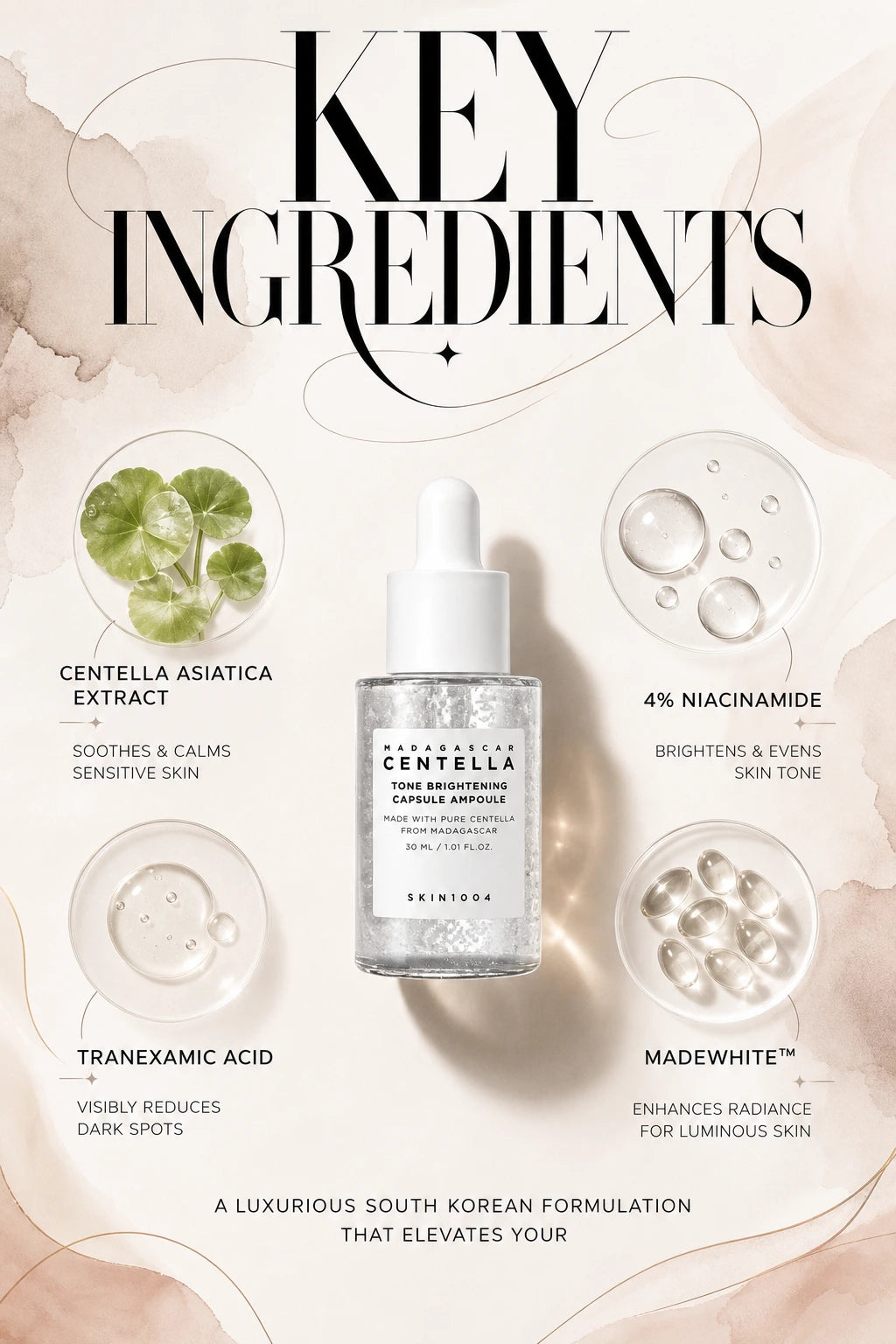 Madagascar Centella Tone Brightening Capsule Ampoule 30ml | SKIN1004 | SKIN1004 Madagascar Ampoule - Handcrafted Luxury Brightening Serum