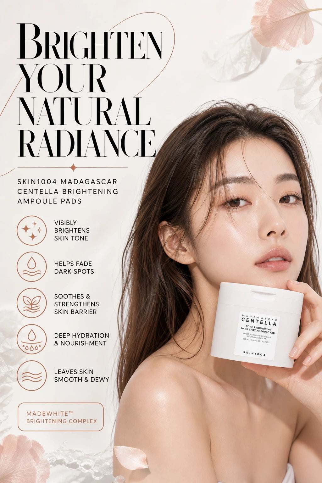 Madagascar Centella Tone Brightening Dark Spot Ampoule Pad 60pads | SKIN1004 | SKIN1004 Madagascar Centella Brightening Ampoule Pads - Artisanal