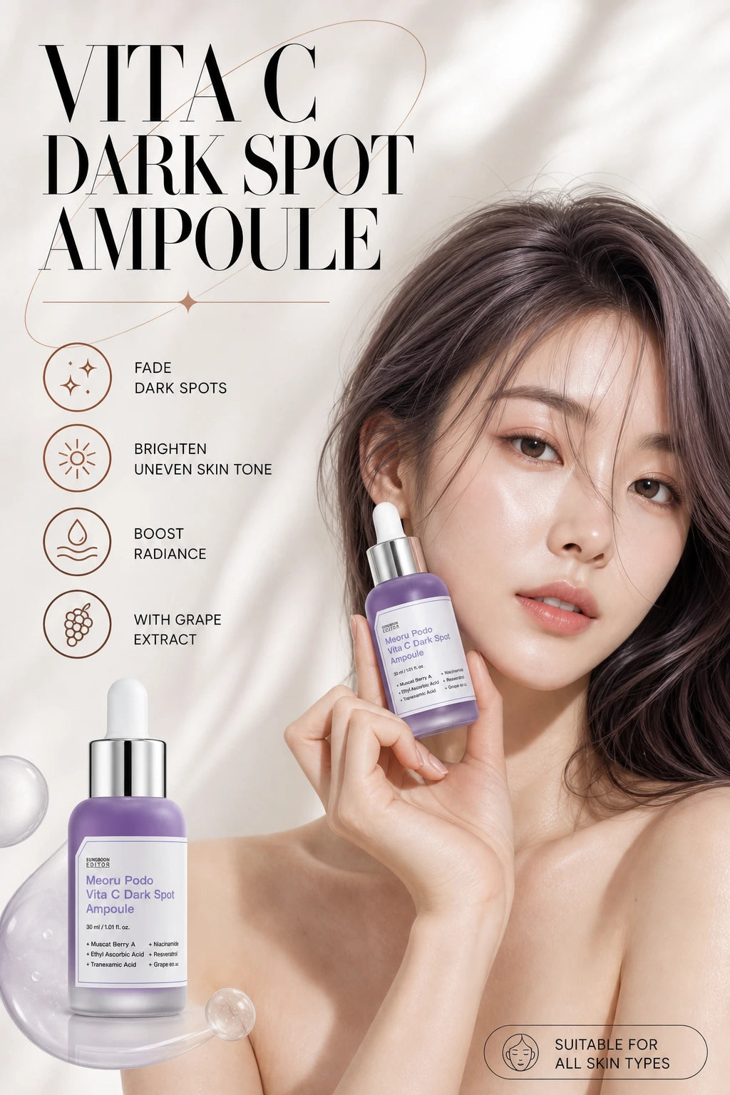 Meoru Podo VitaC Dark Spot Ampoule 30ml | Sungboon Editor | Sungboon Editor Vita C Dark Spot Ampoule | Brightening Serum