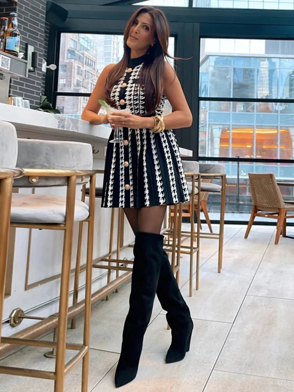 European Pleated Knit Tank Dress for Women | ULZZANG BELLA