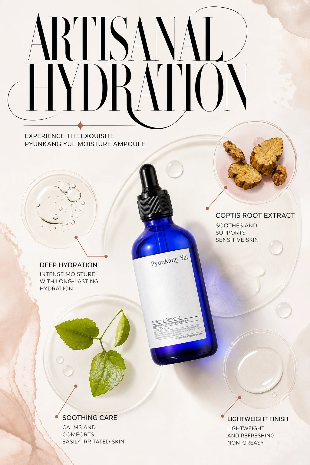 Moisture Ampoule 100ml | Pyunkang Yul | Pyunkang Yul Moisture Ampoule - Artisanal Hydration Essence