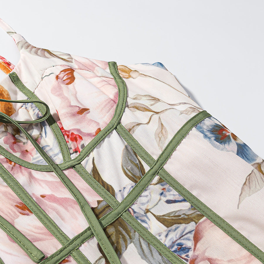 Fiorella Floral Corset A-Line Maxi Dress | ULZZANG BELLA