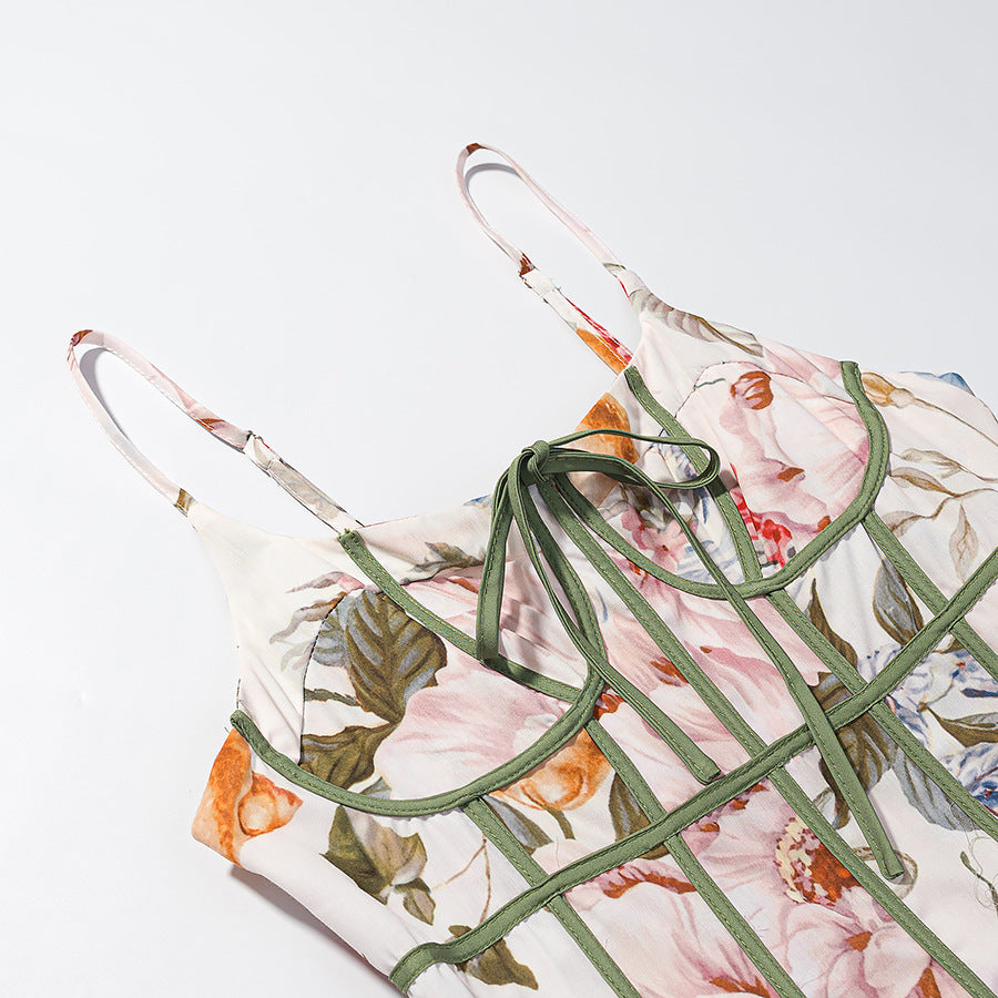 Fiorella Floral Corset A-Line Maxi Dress | ULZZANG BELLA