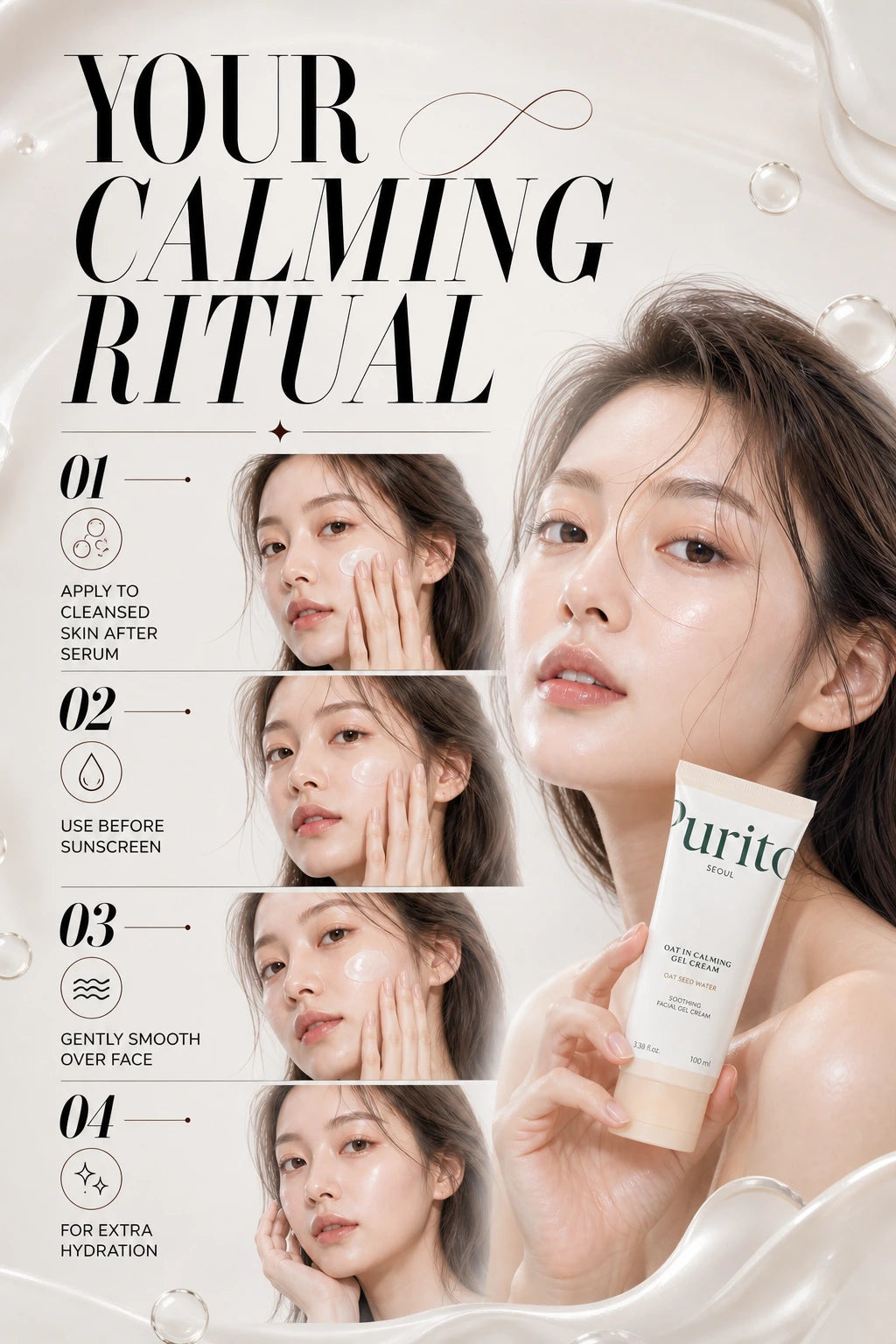 Oat-in Calming Gel Cream 100ml | PURITO | PURITO Oat-in Calming Gel Cream - Artisanal Luxury Hydration