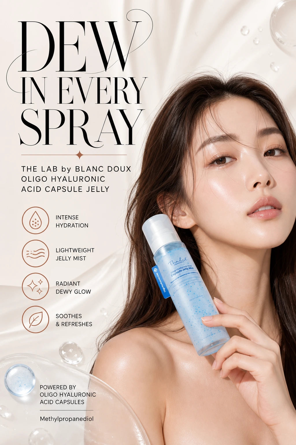 Oligo Hyaluronic Acid Capsule Jelly Mist 120ml | The LAB by BLANC DOUX | The LAB by BLANC DOUX Hydrating Mist, Artisanal Luxury Essence