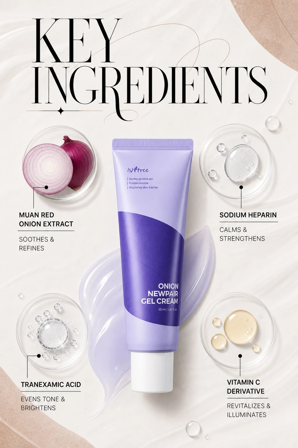Onion NewPair Gel Cream 50ml | ISNTREE | ISNTREE Onion NewPair Gel Cream - Artisanal Luxury Hydration