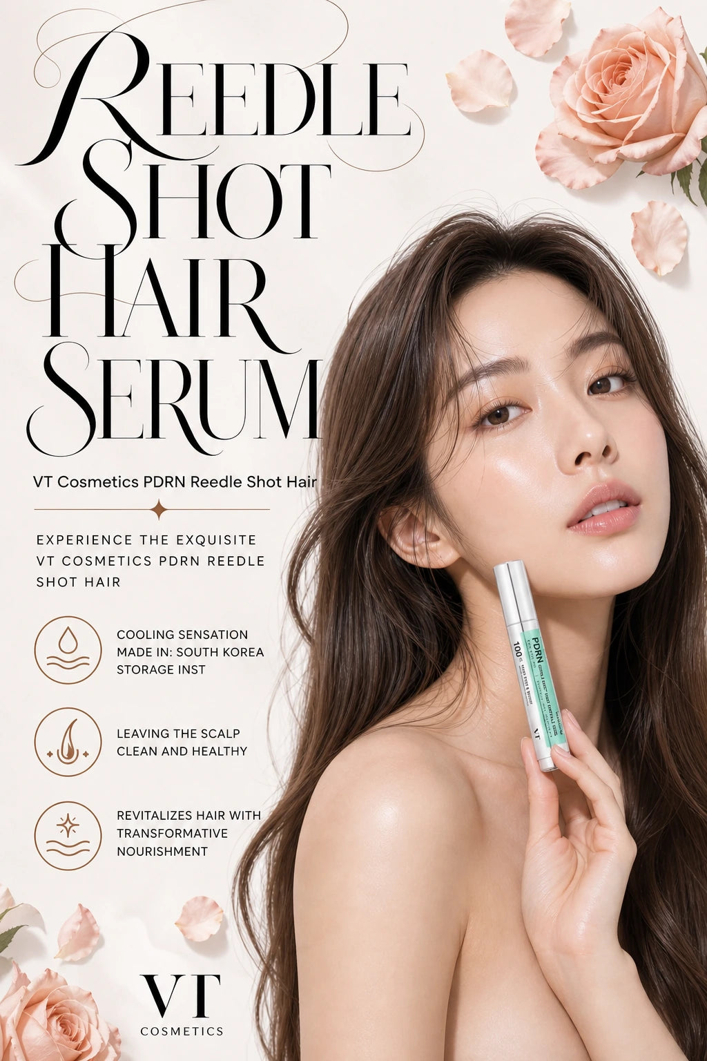 PDRN Reedle Shot Hair Ampoule 100dL | VT Cosmetics | VT Cosmetics PDRN Reedle Shot Hair Serum, Luxurious Artisanal Care