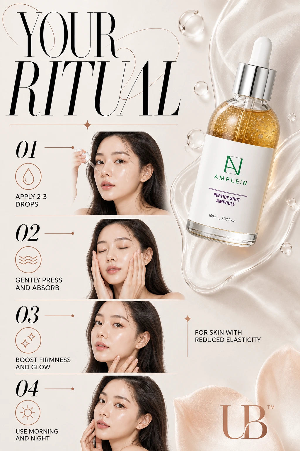 Peptide Shot 2X Ampoule 100ml | AMPLE:N | AMPLE:N Peptide Shot 2X Ampoule 100ml | Firming Care
