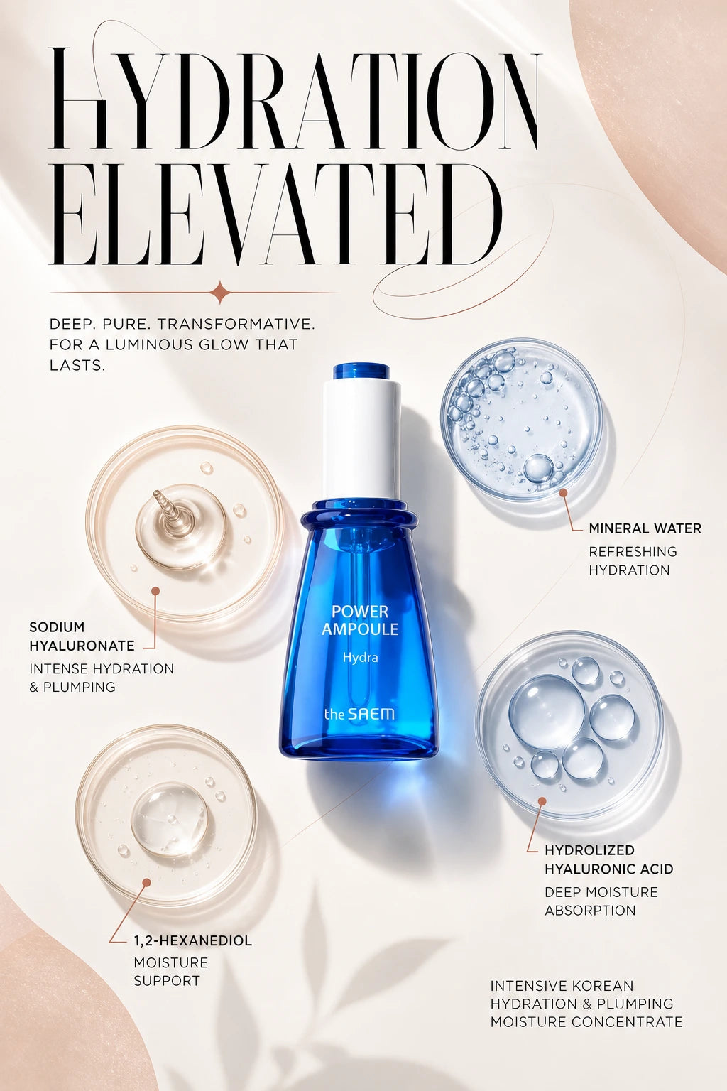 Power Ampoule Hydra 35ml | theSAEM | theSAEM Power Ampoule Hydra – Luxe Hydrating Serum