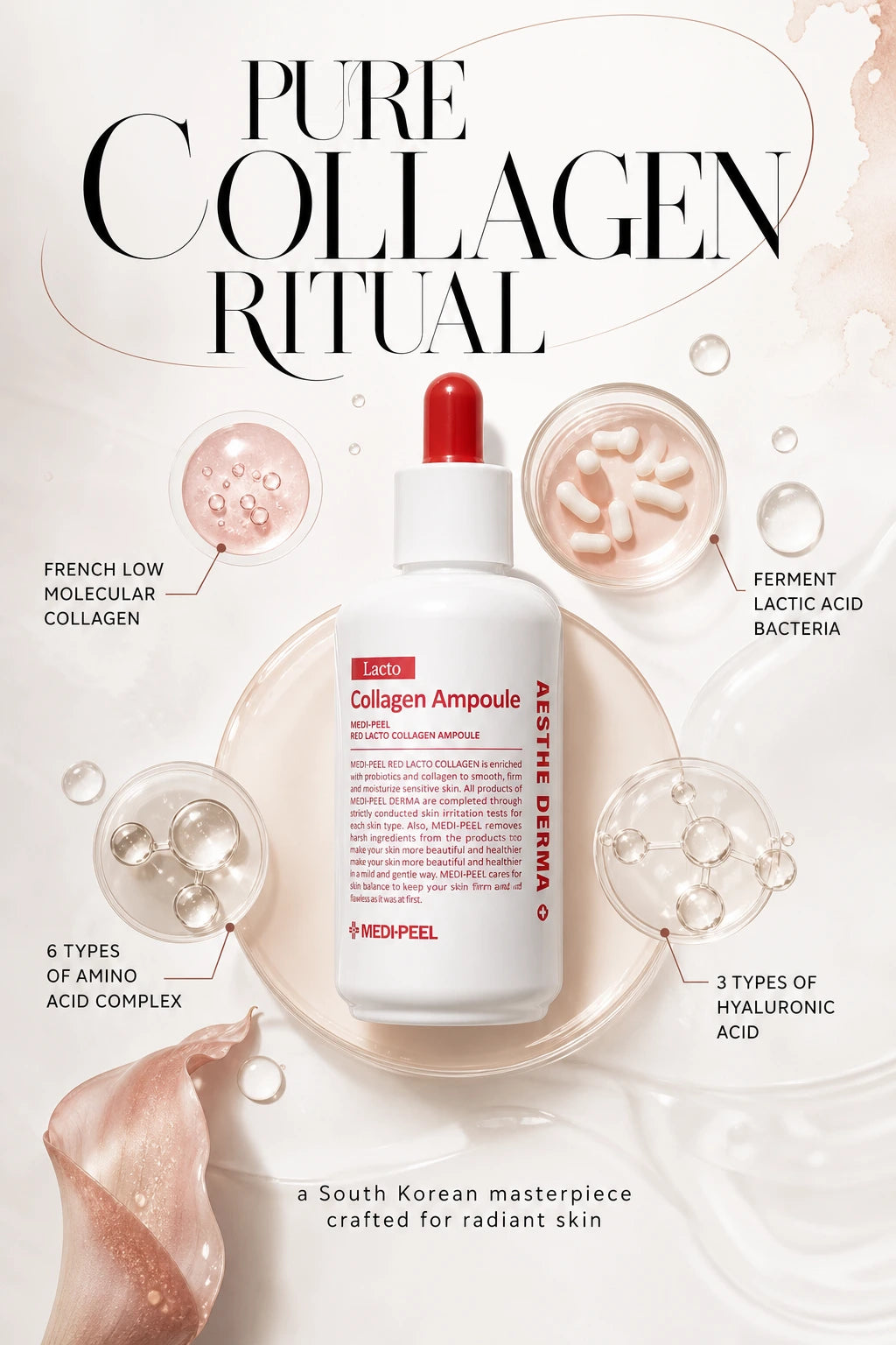 Red Lacto Collagen Ampoule 50ml | MEDI-PEEL | MEDI-PEEL Red Lacto Collagen Serum - Artisanal Luxury Hydration
