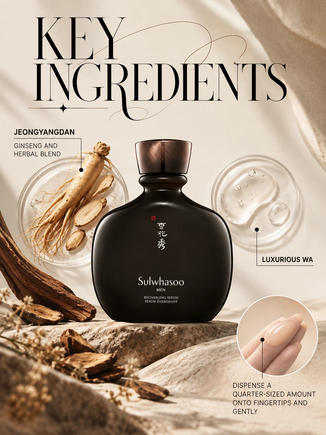Rejuvenating Ginseng Hydration Serum for Luminous Skin | Sulwhasoo | Sulwhasoo Rejuvenating Ginseng Serum - Artisanal Luxury Elixir