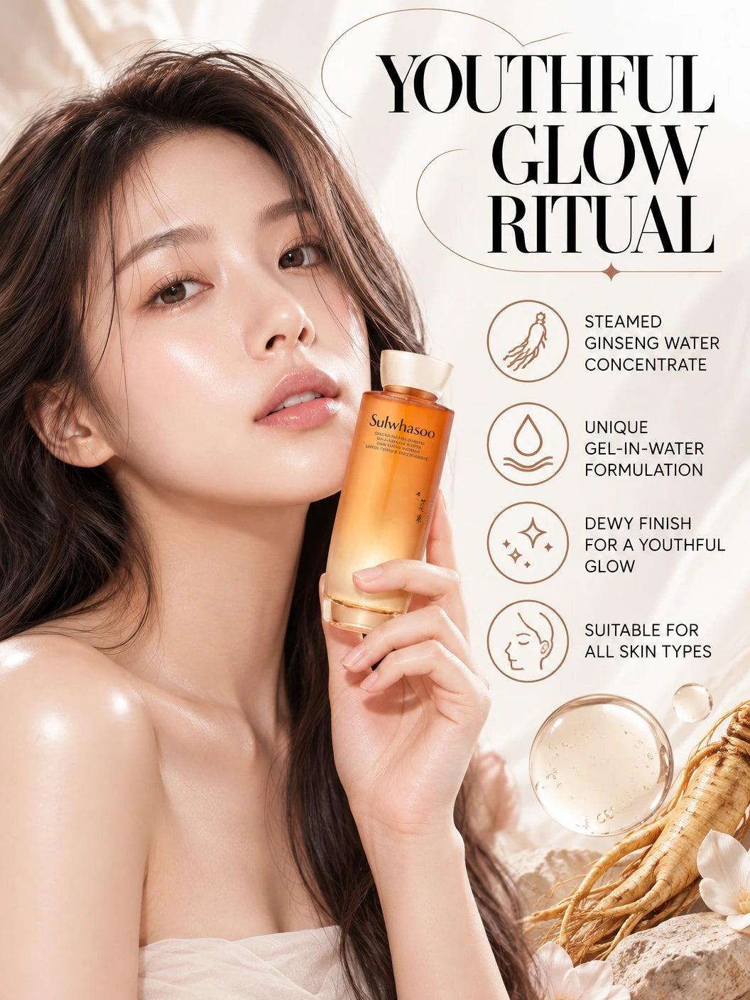 Revitalising Ginseng Elixir for Youthful Glow | Sulwhasoo | Sulwhasoo Ginseng Toner - Artisanal Luxury Skincare Elixir