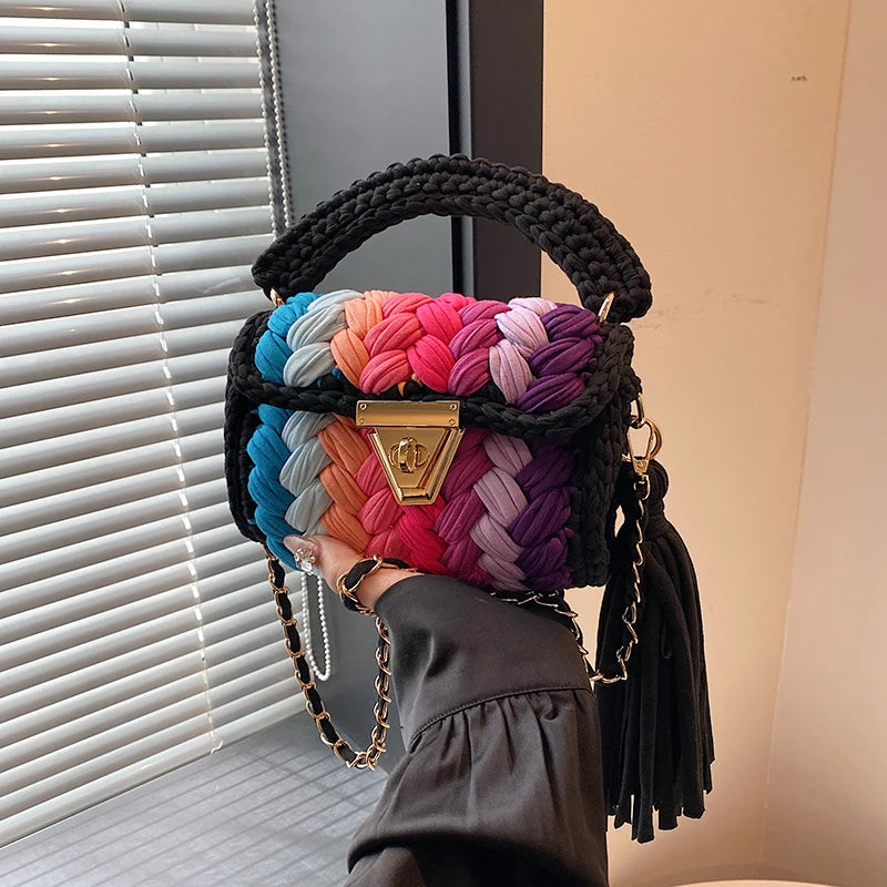 Solène Braided Tassel Shoulder Bag | ULZZANG BELLA
