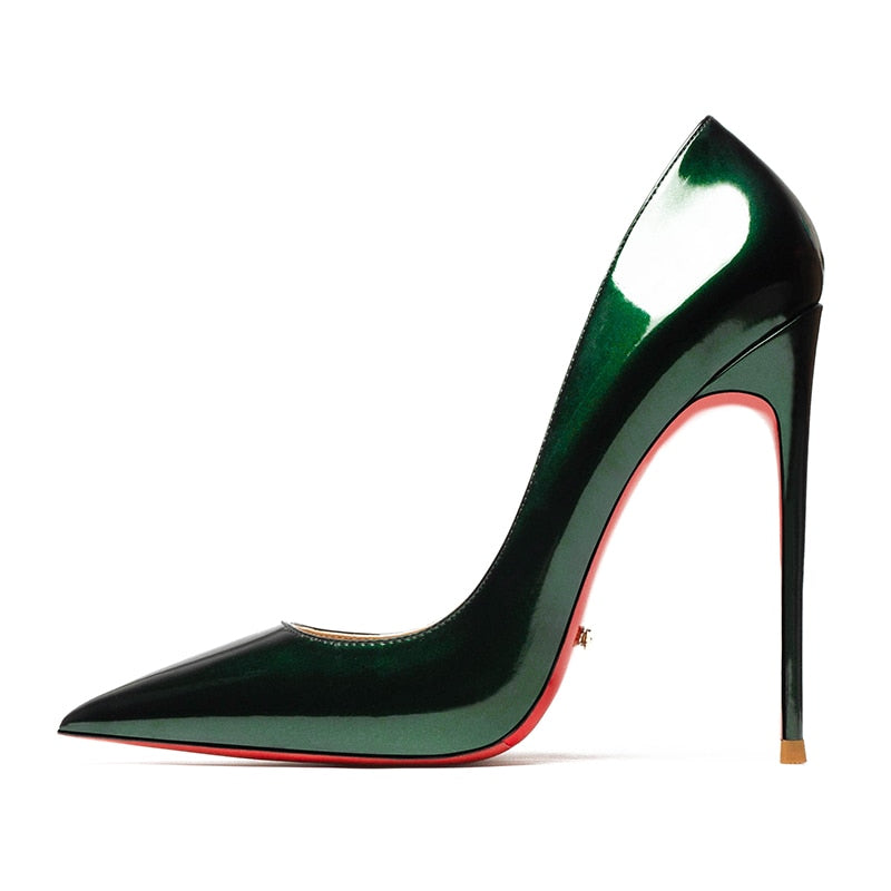 Stunning Red Lacquer Leather High Heel Pumps for Women | ULZZANG BELLA
