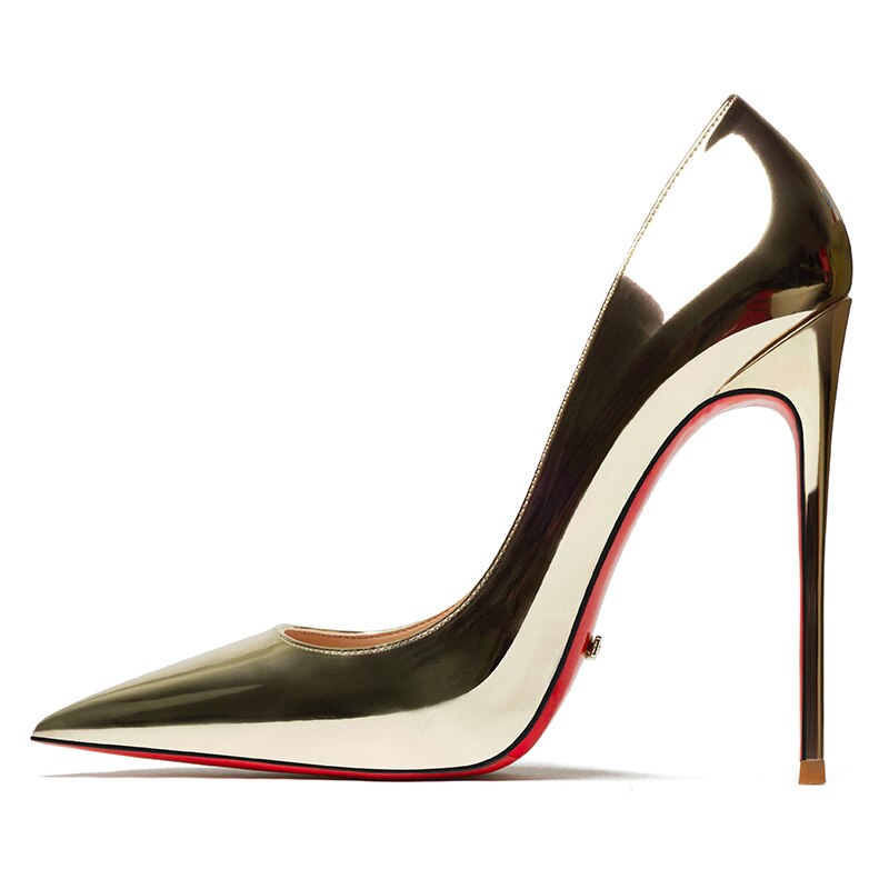 Stunning Red Lacquer Leather High Heel Pumps for Women | ULZZANG BELLA