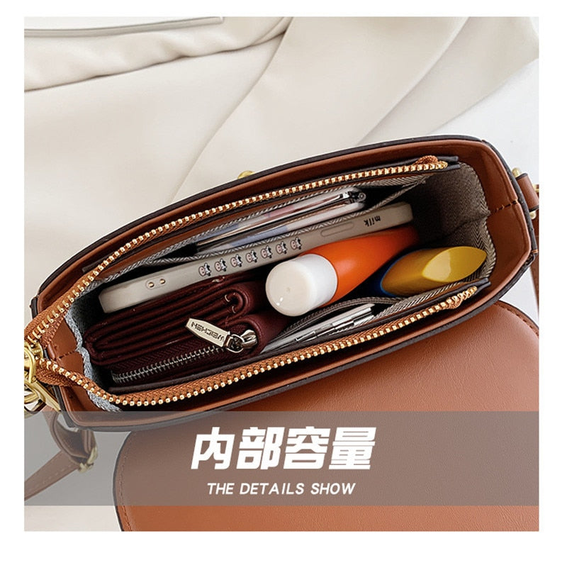 Luxury Retro Chic Crossbody Saddle Bag for Women | ULZZANG BELLA