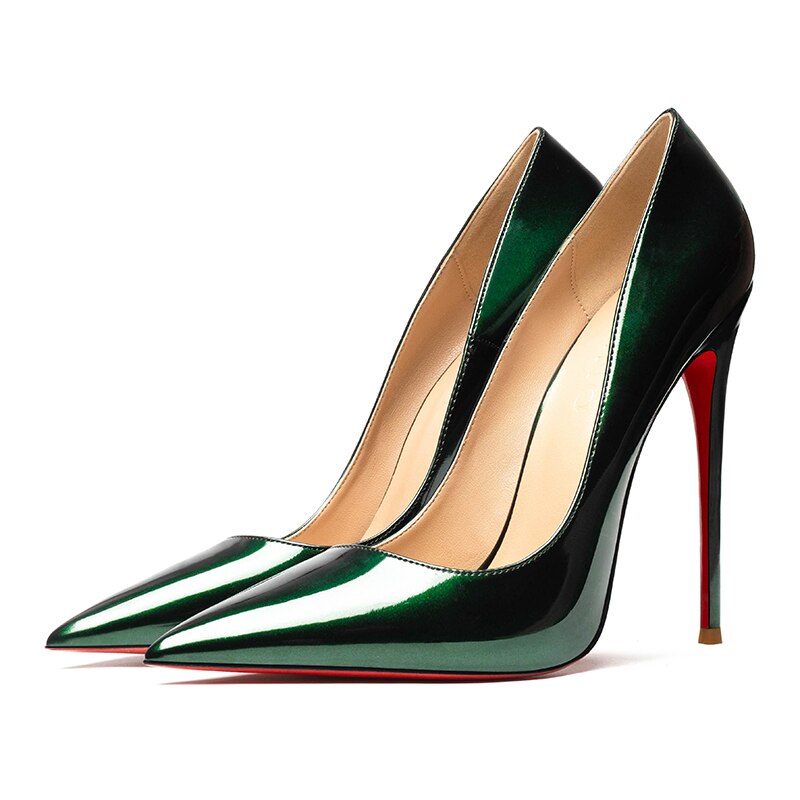 Stunning Red Lacquer Leather High Heel Pumps for Women | ULZZANG BELLA
