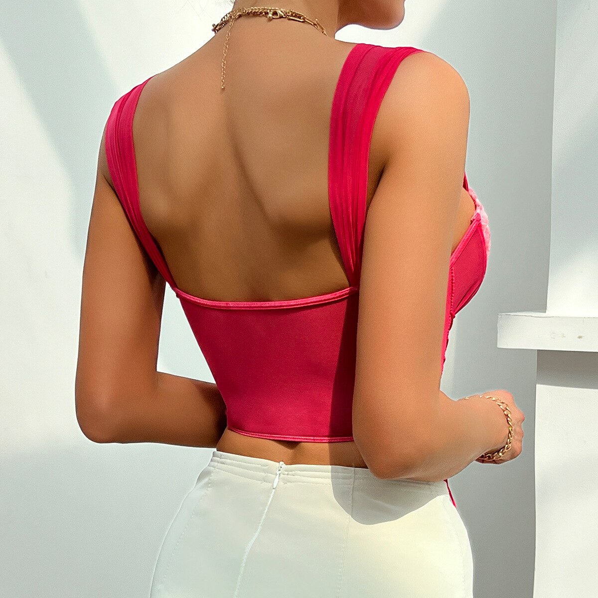 French Floral Dreams Backless Bustier Corset for Women | ULZZANG BELLA