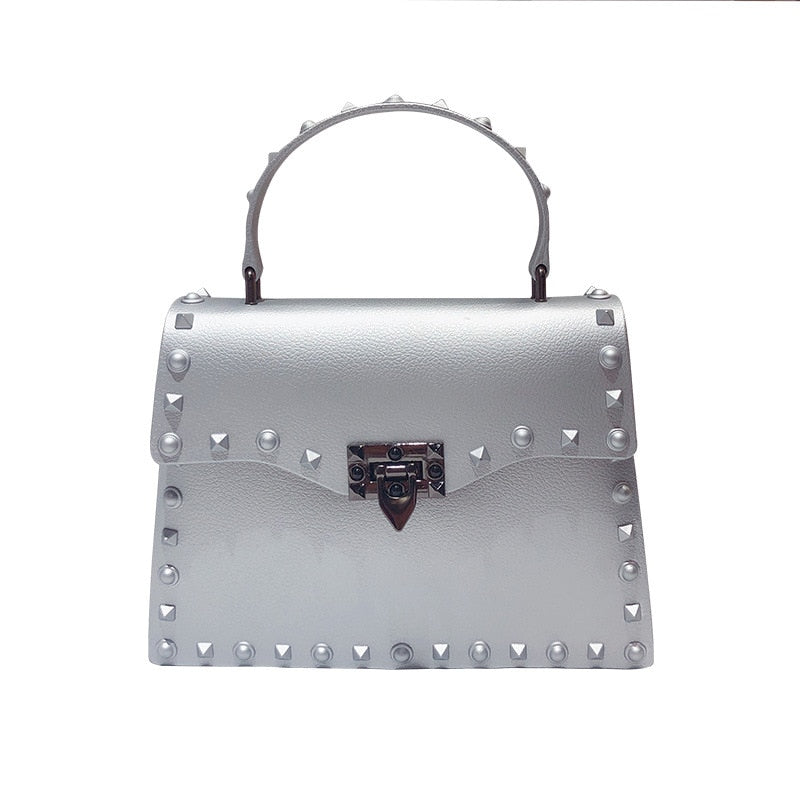 Designer Riveted PVC Shoulder Crossbody Handbag for Women | ULZZANG BELLA