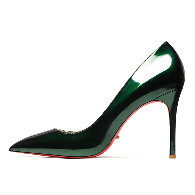 Stunning Red Lacquer Leather High Heel Pumps for Women | ULZZANG BELLA