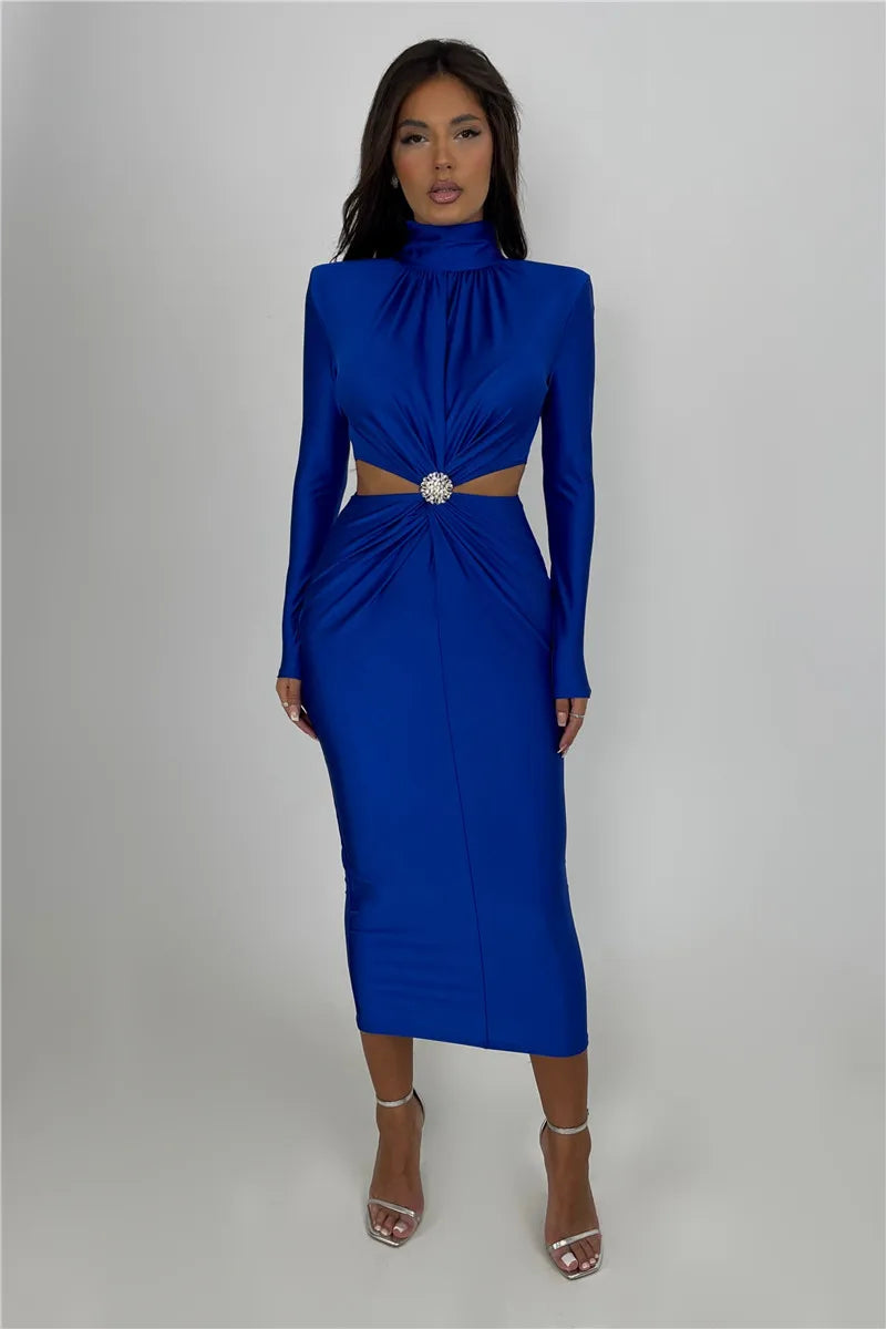 Luxurious Hollow Out Maxi Bodycon Dress for Women | ULZZANG BELLA