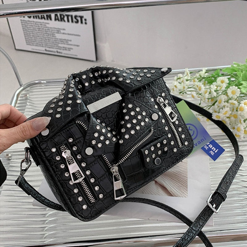 Fashionista PU Leather Jacket Crossbody Handbag for Women | ULZZANG BELLA
