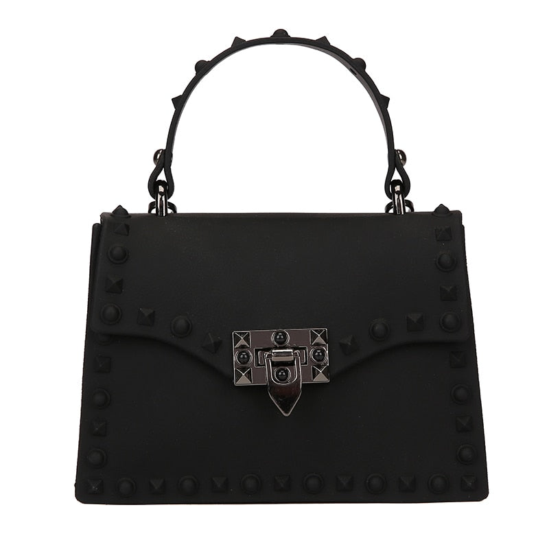 Designer Riveted PVC Shoulder Crossbody Handbag for Women | ULZZANG BELLA