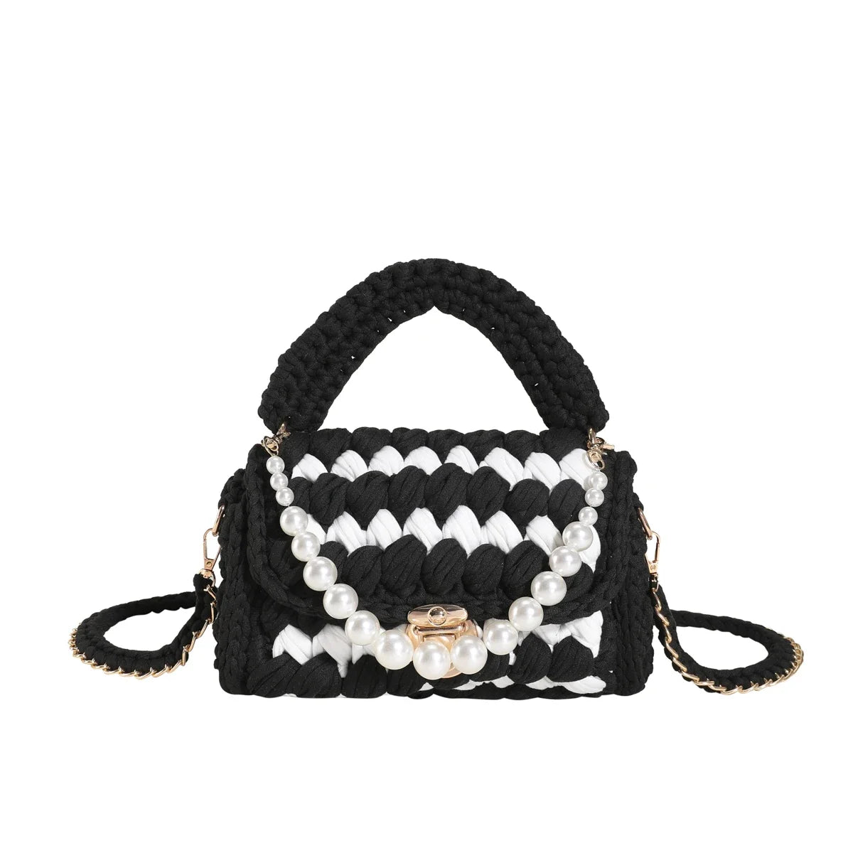 Colette Chunky Woven Top-Handle Shoulder Bag | ULZZANG BELLA