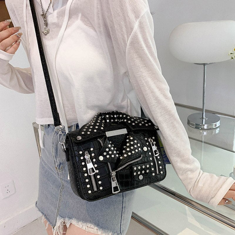 Fashionista PU Leather Jacket Crossbody Handbag for Women | ULZZANG BELLA