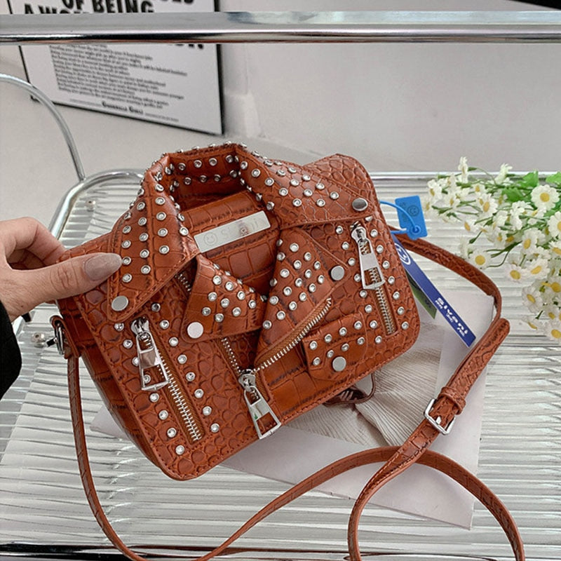 Fashionista PU Leather Jacket Crossbody Handbag for Women | ULZZANG BELLA