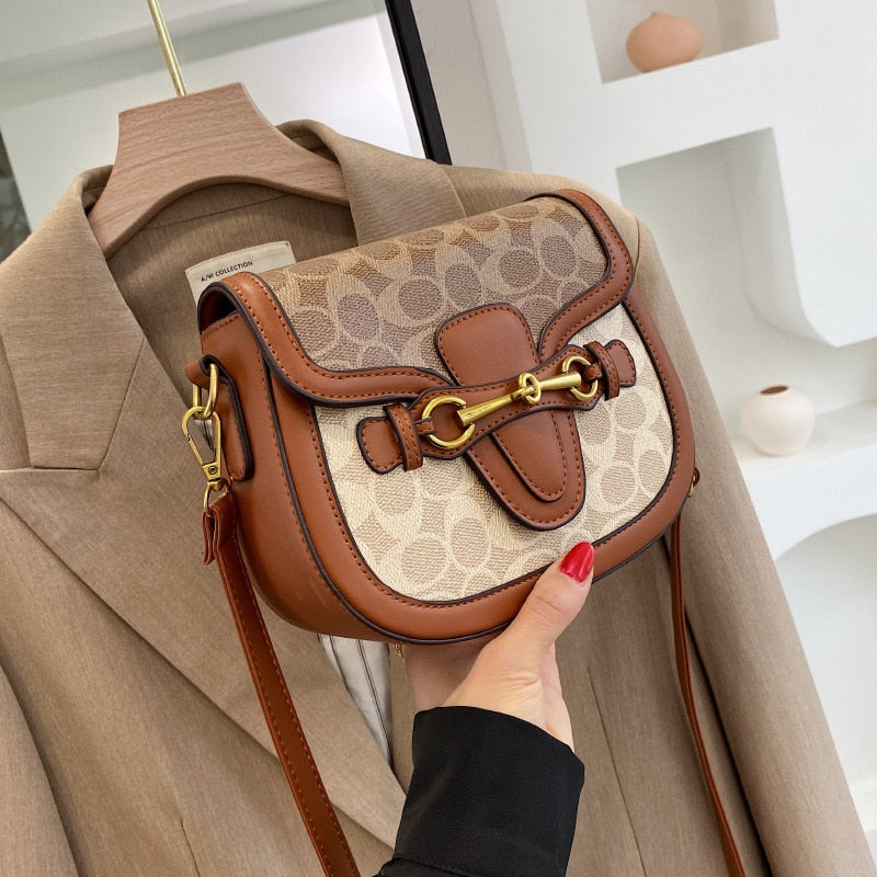 Luxury Retro Chic Crossbody Saddle Bag for Women | ULZZANG BELLA