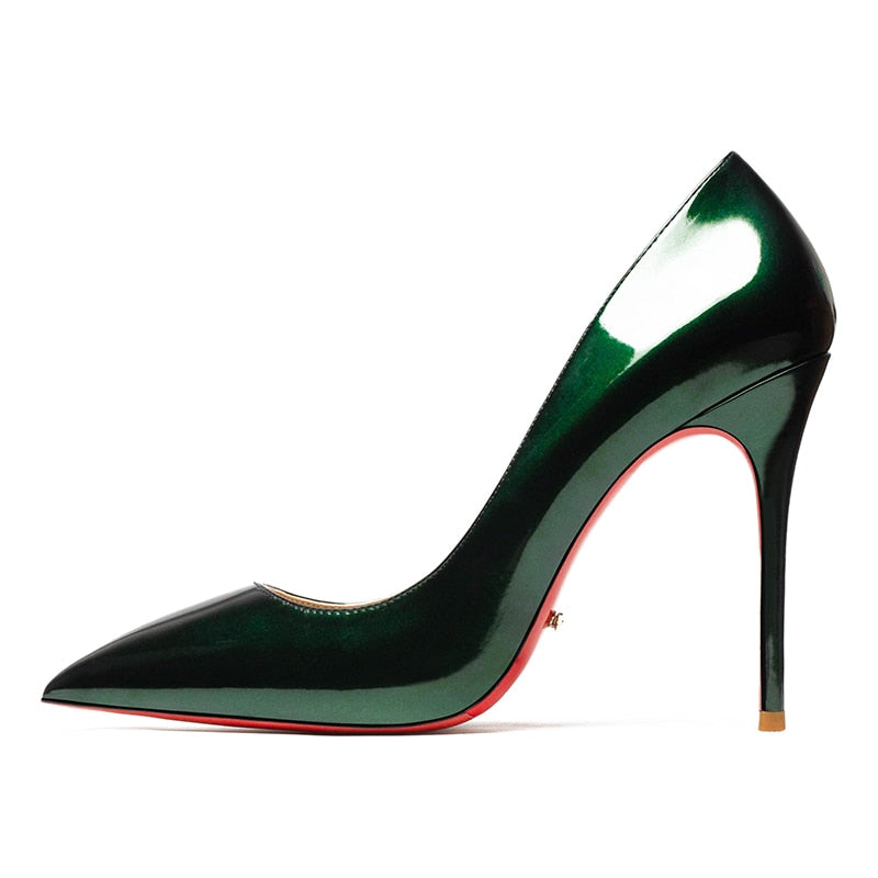 Stunning Red Lacquer Leather High Heel Pumps for Women | ULZZANG BELLA