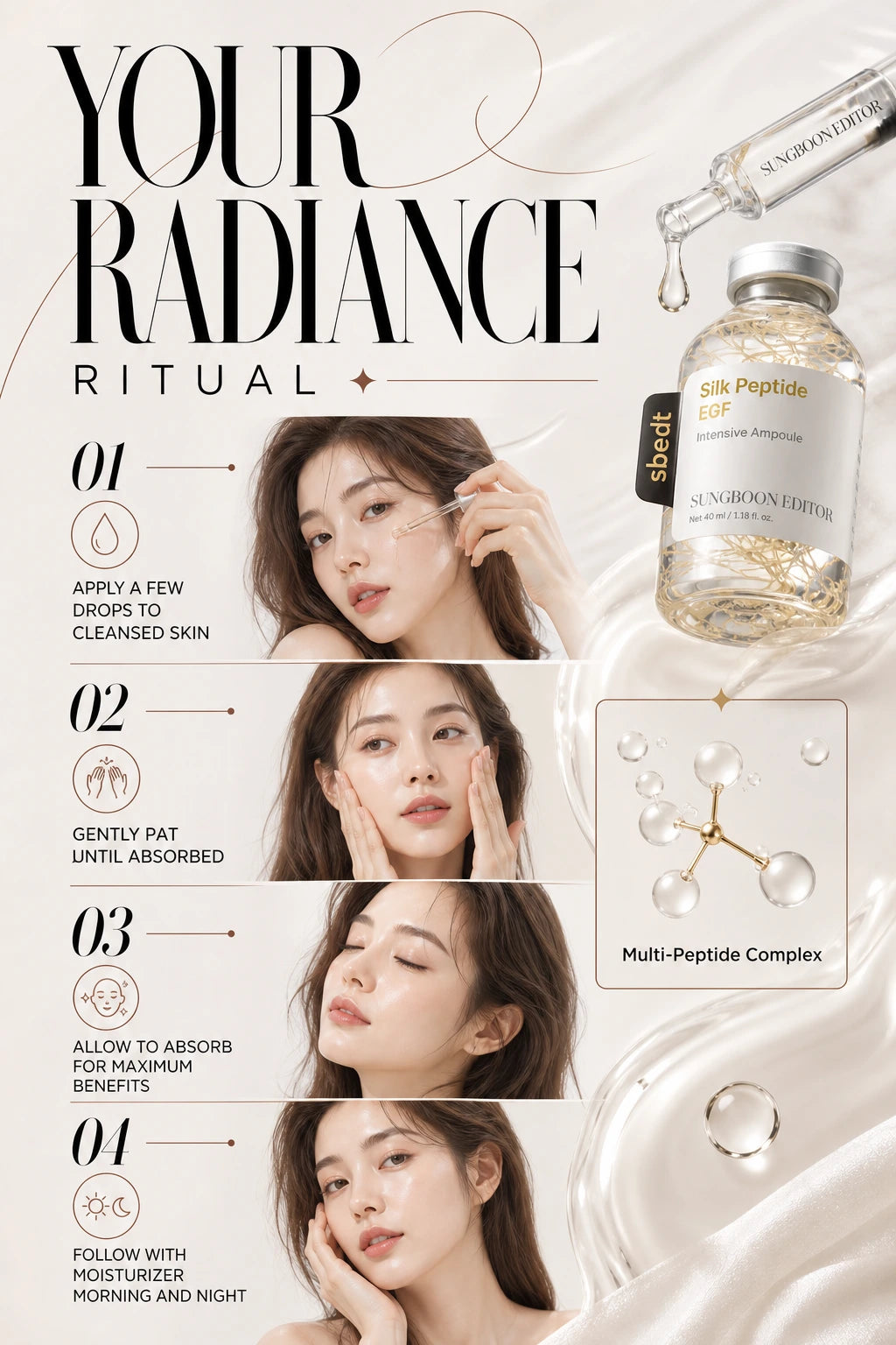 Silk Peptide EGF Intensive Ampoule 40ml | Sungboon Editor | Sungboon Editor Silk Peptide EGF Couture Serum for Radiance