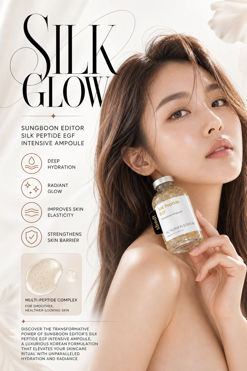 Silk Peptide EGF Intensive Ampoule 40ml | Sungboon Editor | Sungboon Editor Silk Peptide EGF Couture Serum for Radiance