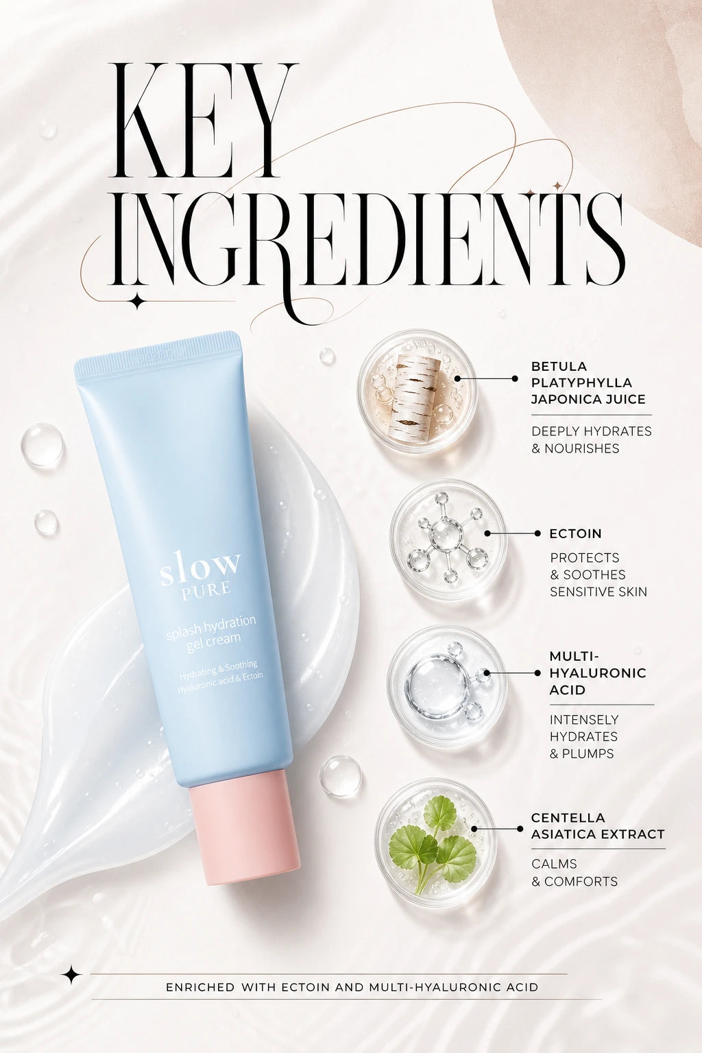 Splash hydration gel cream 50ml | Slowpure | Slowpure Couture Birch Hydration Gel Moisturizer 50ml