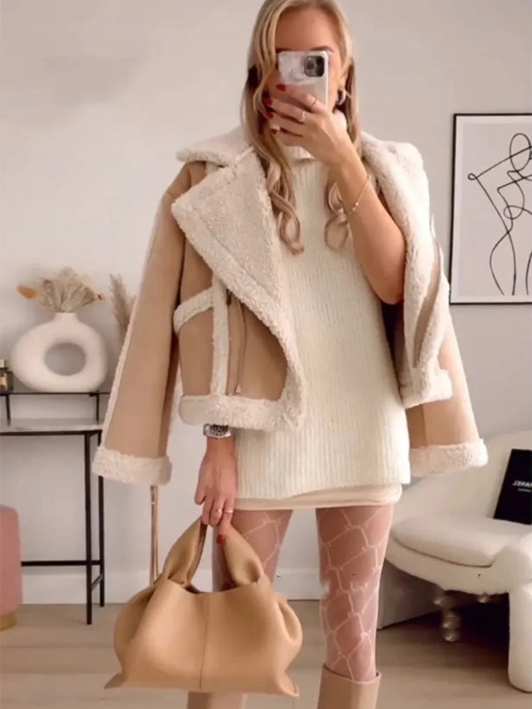Winter Chic Elegant Fleece Jacket for Women | ULZZANG BELLA