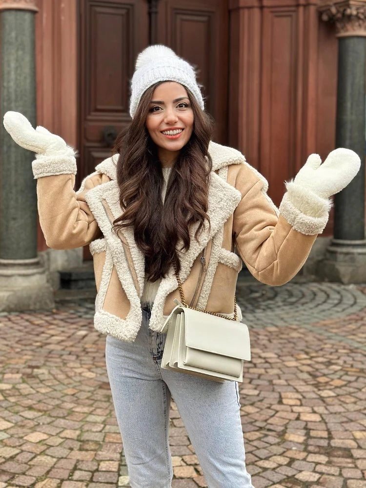 Winter Chic Elegant Fleece Jacket for Women | ULZZANG BELLA