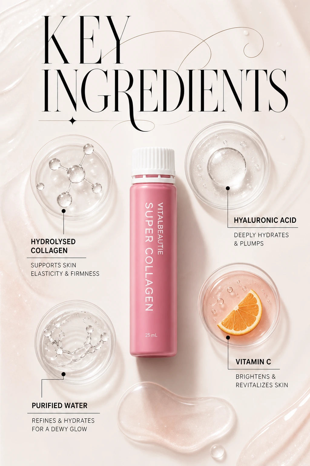 Super Collagen Elixir Ampoule for Youthful Glow | Vital Beautie | Vital Beautie Super Collagen Elixir - Artisanal Luxury Serum