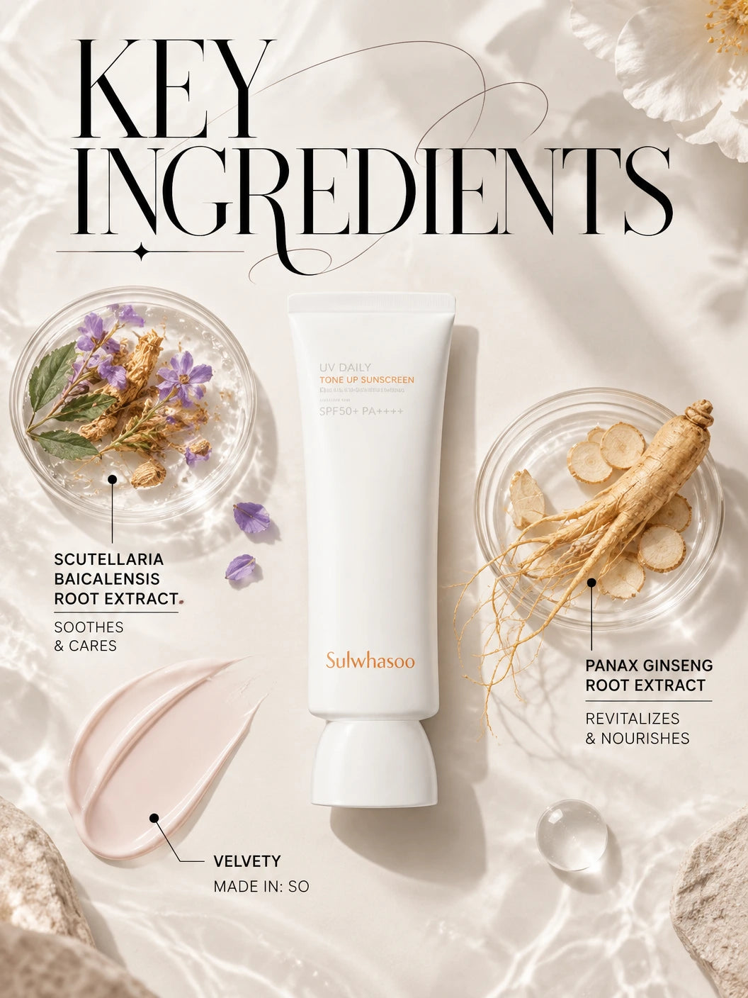 UV Daily Tone Up Sunscreen with Ginseng | Sulwhasoo | Sulwhasoo UV Daily Tone Up Sunscreen - Artisanal Luxury Protector