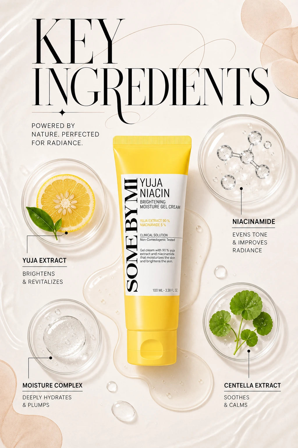 Yuja Niacin Brightening Moisture Gel Cream Moisturizer 100ml | SOME BY MI | SOME BY MI Yuja Niacin Gel Cream - Artisanal Luxury Moisturizer