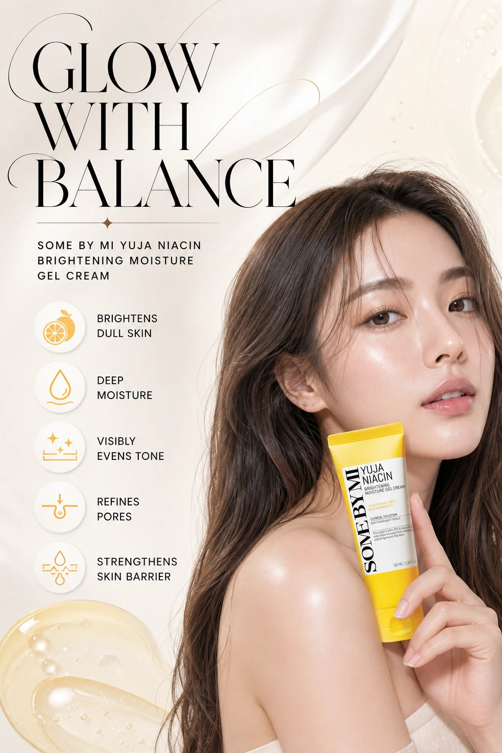 Yuja Niacin Brightening Moisture Gel Cream Moisturizer 100ml | SOME BY MI | SOME BY MI Yuja Niacin Gel Cream - Artisanal Luxury Moisturizer