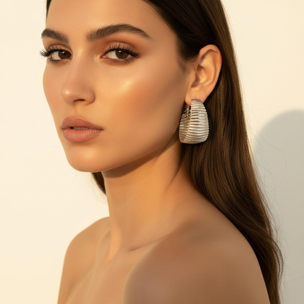 ULZZANG BELLA Chic Punk C-Shaped Earrings - Timeless Luxury Accessory