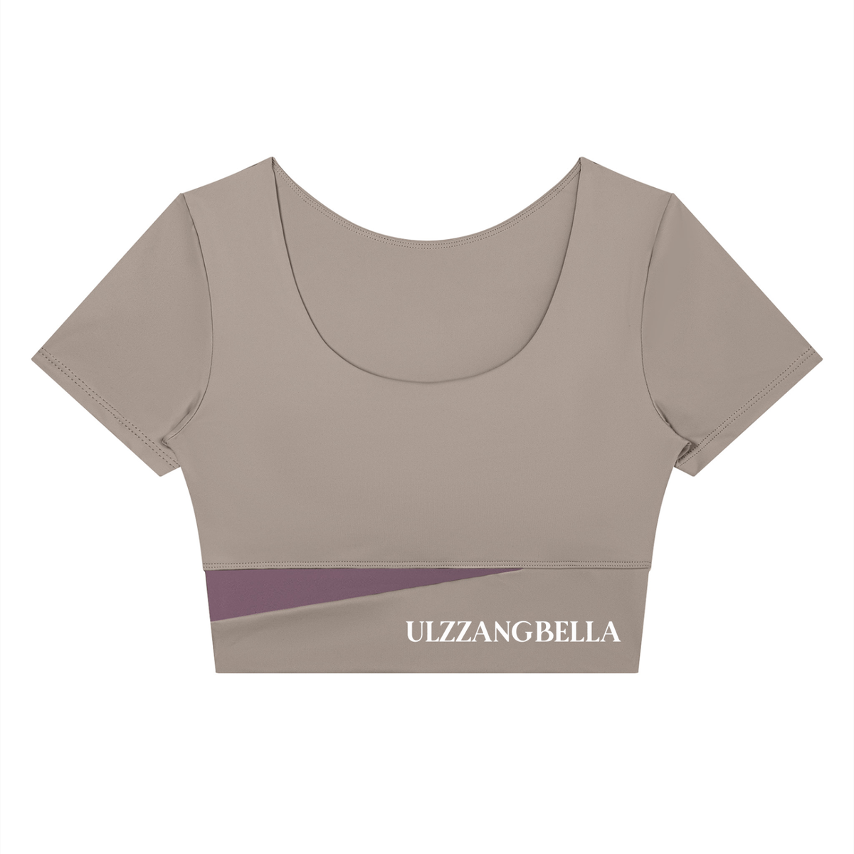 Korean Crane Panelled Crop Yoga T-Shirt | ULZZANG BELLA