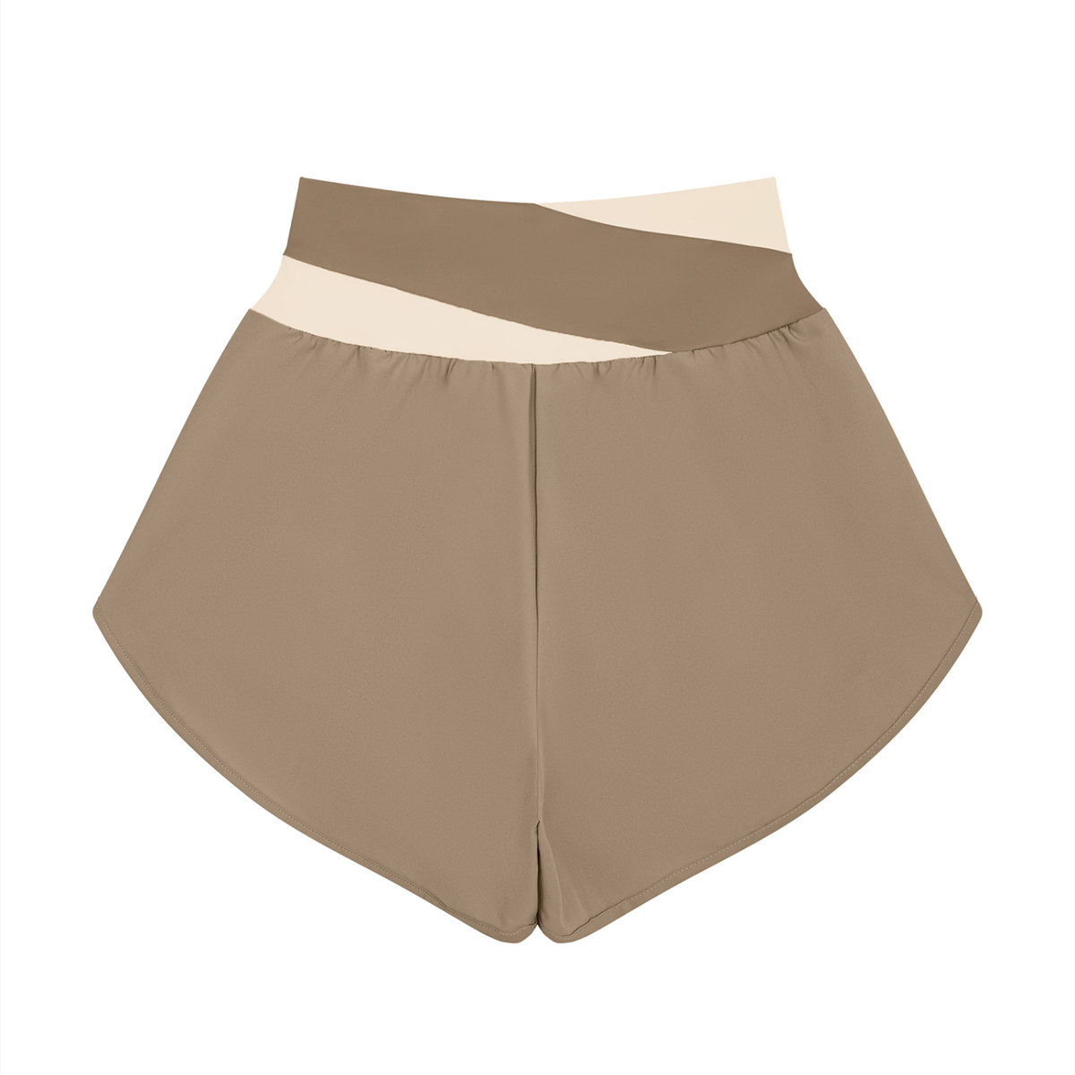 Cross-Over Panelled High Waisted Yoga Shorts | ULZZANG BELLA